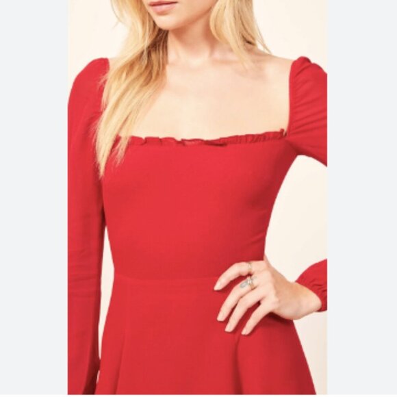 Reformation Gretel Mini Dress Ruffle - Picture 2 of 9